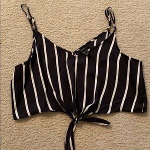 Striped tied crop top